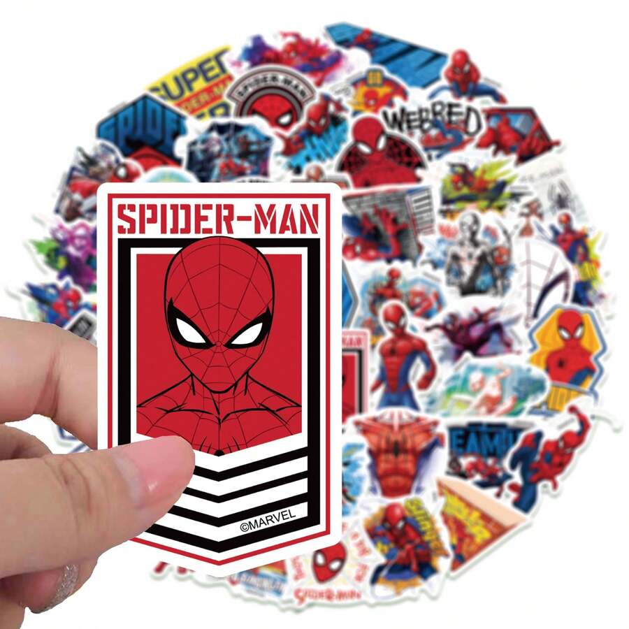 Marvel 50 miếng dán hoạt hình theo chủ đề, hình dán anh hùng dễ thương, thích hợp dán lên laptop, bình nước, ván trượt, sổ tay, quà tặng tiệc tùng và đồ thủ công cho trẻ em. - Nhiều màu - Xem 1