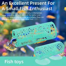 1pc Betta Fish Toys Hammock And Betta Tunnel, Aquarium Decor For Small Fish & Shrimp, Bettas Tank Accessories With Suction Cups, Perfect Hideout And Play Area For Bettas,Aquarium Pet Fish Accessories,Fish Tank Decorations - A - View 4