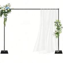 10x6.5ft Photo Backdrop Stand & Projector Screen Support - Adjustable Heavy Duty Metal Frame Studio, Display, Party Decor (Backdrop Only) - Event Planning, Studio Setup, Content Creation, Trade Shows, And Wedding Photography - Đen - Xem 2