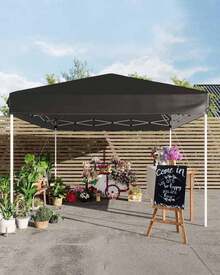 Carpa Toldo 10x10 Plegable Exterior | Ajuste Altura 3 Niveles | Incluye Bolsas Arena y Transporte - negro - Ver 1
