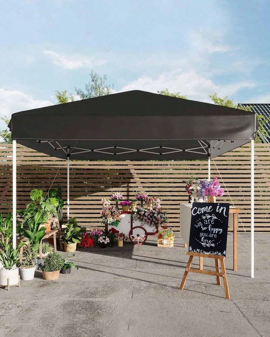 Carpa Toldo 10x10 Plegable Exterior | Ajuste Altura 3 Niveles | Incluye Bolsas Arena y Transporte - negro - Ver 1