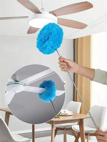 1 chiếc chổi lau quạt trần sợi siêu mịn có thể kéo dài, đầu có thể giặt được, thích hợp cho trần nhà cao, vệ sinh đồ nội thất và xe hơi, chổi lau quạt trần, máy hút bụi, dụng cụ làm sạch quạt. - chổi lau quạt - Xem 2