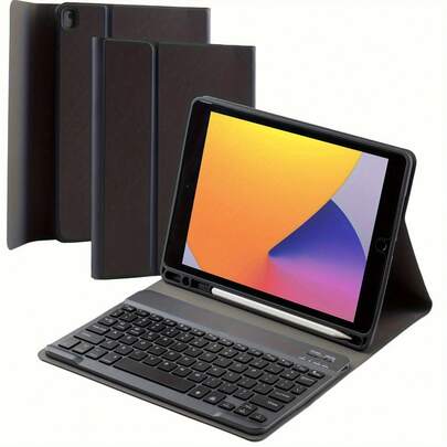 Case For IPad 9th/8th/7th Generation 10.2 Inch With Keyboard [Magnetic Detachable Wireless Keyboard][Support 3 System] Flip Stand Case With Pencil Holder For IPad 10.2 2021/2020/2019, 7 Colors Backlit Detachable Keyboard Slim Faux Leather Folio Smart Cover For IPad 10.2 Inch/For IPad Air 10.5" (3rd Gen)/For IPad Pro 10.5" Black.