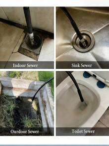 1/4英寸高压水射流喷嘴，6种喷射模式 - 管道疏通器，适用于堵塞管道，快接式高压喷嘴，适用于家庭和商业用途，水射流清洁工具，经久耐用，结构坚固的排水管清洁头 - 彩色 - 查看 5