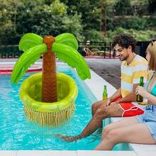 1 pieza Coco inflable grande, soporte inflable para bebidas con forma de palmera, adecuado para fiesta en la piscina y suministros de piscina, inflado rápido, gran capacidad conveniente, accesorios para piscina, accesorios para fotos, regalo de árbol de coco - Talla única - Ver 2