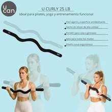 U can - Barra de Silicón Curva para Ejercicio Entrenamiento de Fuerza y Pilates 6.8kg a 11.3 kg Negro - Avellana - Ver 5