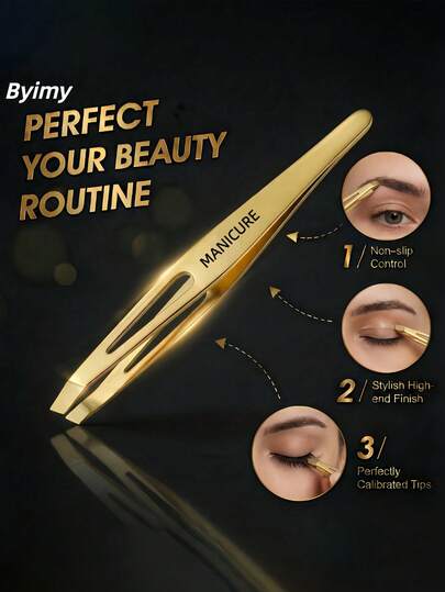  Byimy Brand Depilation Tweezers, Stainless Steel Eyebrow Tweezers, Eyelash Extension Tools, Beard Tweezers, Depilation Tools, Suitable For Men And Women