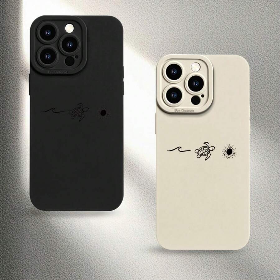 Funda para teléfono - Funda con diseño de tortuga marina al amanecer, protección total para la lente, anticaídas, compatible con Iphone17/17PRO/17 Pro Max/17air/16/16 PRO/16 Pro Max/15/15 Pro/15 Pro Max/14/14 PRO/14 Pro Max/13/13 Pro/13 Pro MAX/12/12 Pro/12 Pro Max/11/11 Pro Maxplus Promax Air Mini Plus. Funda de teléfono a la moda, el regalo más práctico para chicos y chicas. - Negro - Ver 1