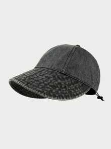 1 chiếc mũ tai bèo denim nữ, mũ lưỡi trai chống tia UV, mũ thời trang có thể điều chỉnh giúp khuôn mặt trông nhỏ hơn, mũ chống nắng khi đi du lịch ngoài trời. - nhiều màu - Xem 9