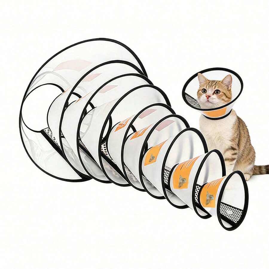 Collar isabelino para mascotas | Cono protector anti-arañazos y anti-mordeduras, adecuado para perros y gatos durante la recuperación y cuidados post-cirugía - Blanco - Ver 1