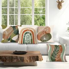 4pcs Bohemian Vintage Abstract Floral Pattern Velvet Throw Pillow Covers, 100% Polyester, Living Room Sofa Bedroom Decor, No Pillow Insert, 16"X16"/18"X18"/20"X20" - Bohemian Flowers - View 7