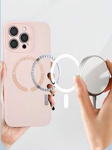 1个MagSafe磁吸液态硅胶手机壳，兼容 17 Pro Max，全方位保护，防刮擦，超薄设计 - 粉色 - 查看 2