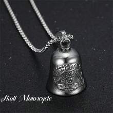 AD Campana de exorcismo de ángel de motocicleta, campana de la suerte retro punk, accesorio de protección para montar para hombres y mujeres, universal para bicicletas - Campana de escudo - Ver 19