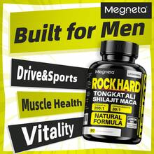 MEGNETA ROCK HARD Capsules |Maca Root Tongkat Ali For Men & Women - Adaptogenic Supplement -60 Capsules - One Bottle - Trial Stage - View 1