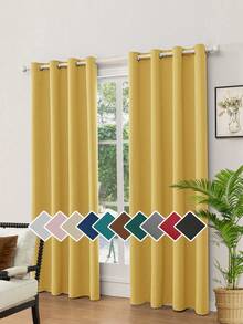 1 tấm hoặc 2 tấm rèm cửa có lỗ trên tùy chọn, rèm cửa cách nhiệt cản sáng dệt ba lớp bằng vải cao cấp, thích hợp để làm tối phòng ngủ và phòng khách, rèm cửa màu xám nhạt - Màu Xám nhạt - Xem 16