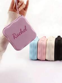 Customizable Digital Storage Bag, Customizable Mini Storage Bag, Phone Charger And Data Cable Organizer Bag, Customizable With Your Name, Portable Travel Storage Bag, Multi-Functional Storage Bag, Large Capacity, Suitable For Daily Use, Work, School, Outings, Travel, Ideal Gift For Girlfriend, Family, Friends, Easter, Bridesmaids, Wedding, Birthday, Mother's Day - Multicolor - View 4
