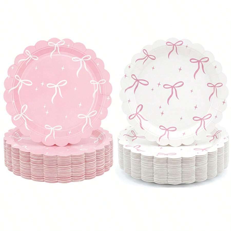 50/30/20/10个装 7英寸蝴蝶主题派对纸盘，一次性纸盘，防漏加厚，3秒快速清洁，可重复使用，适用于派对、露营、居家、毕业典礼、情人节、春夏活动 - 彩色 - 查看 1