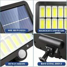 1/2pcs Outdoor Solar Lights, 12 Grids 120 COB Bulbs Outdoor Wall Lights, Pathway Lights With Motion Sensor For Lighting, 3 Lighting Modes, Detachable Solar Panel And LED Light Design - 12 Slots - 120 COB - View 11