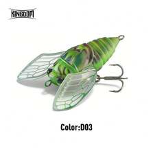 KINGDOM 1pc KingCicada F21/F27 Floating Fishing Lure 1.6g/2.4g 21mm/27mm Cicada Bait With Loud Rattle And Foldable Wings, Sharp Triple Hooks Suitable For Freshwater And Murky Waters - Multicolor - View 14