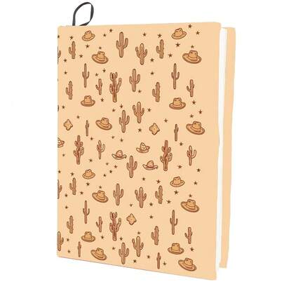 Cactus Stretchable Book Cover Plant Cowboy Hat Orange Cover Washable Reusable Large Nylon Book Sleeve Book Protector Elastic Notebook Wraps For Hardcover Books Textbook Gift