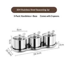 1 Bộ lọ đựng gia vị bằng thép không gỉ, hộp đựng muối, tiêu, gia vị cao cấp kèm nắp và thìa. - Nhiều màu - Xem 13