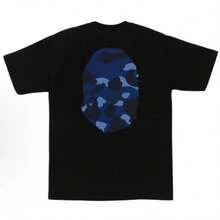 BAPE Men's Classic Ape Head Camo T-Shirt - Premium Cotton, Variety Of Colors - Black Blue - View 2