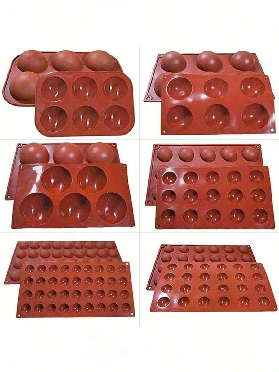 Cetakan Silikon Setengah Bola 6 Rongga, Cetakan Kue untuk Membuat Bom Cokelat Panas, Kue, Jeli, Mousse Kubah, Cocok untuk Pesta Natal - Seperti yang Ditunjukkan - View 1