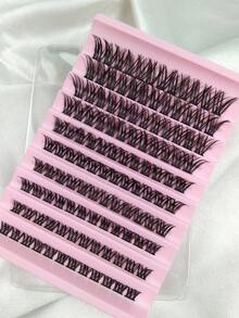 120pcs D Curl Cluster Lashes DIY Eyelash Extension Fluffy Individual Clusters 8-16MM Mixed Reusable Russian Cluster Eyelash Extensions At Home For Valentine's Day And Other Festivals - D - View 7