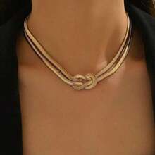 1pc Delicate Pendant Stack Necklace For Women Ladies' Fashion Metal Necklace Suitable For Women's Daily Wear Dates And Parties. Random Style - Phong cách ngẫu nhiên vàng - Xem 6