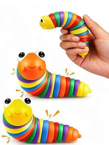 1/4pcs Random Color Fuzzy Caterpillar Sensory Toys, Fidget Slug Toys, Suitable For Party, Children & Adults, Cute Sensory Toys For Autism, Stress Relief Toys | Easter Stuffer Gifts - Multicolor - View 3