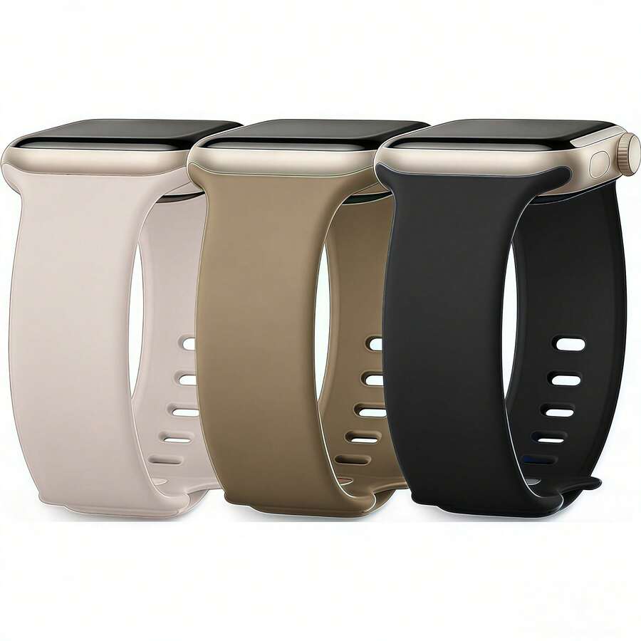 3条装表带，硅胶表带，适用于38/40/41/42/44/45/49mm Ultra/SE/8/7/6/5/4/3/2/1，男女通用时尚款