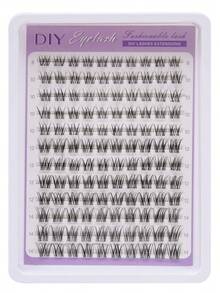 ELAE 120Pcs Lash Clusters Manga DIY Lash Extension Anime Eyelash Clusters 8-14mm Spiky Individual Eye Lashes Wispy False Eyelashes D Curl Cosplay Doll Cluster Eyelash Extensions Super Thin Band - 自然纖長款 - 查看 8