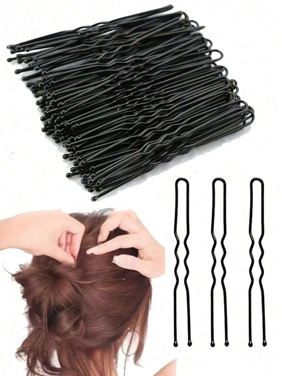 100pcs Elegant U-Shaped Hair Clips, Women Invisible Hair Clips - Suitable For Bangs And Hairline, Durable Material, Minimalist Design, Secure Grip, Suitable For Various Hairstyles Like Ponytail And Braids