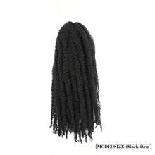 1 paquete de cabello para trenzar, cabello de trenzas Marley, cabello sintético para trenzas Marley adecuado para pelucas trenzadas, trenzas de primavera, rastas de mariposa (18 pulgadas, 24 pulgadas, 30 pulgadas) - 1B - Negro - Ver 2