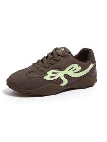 CAMEL CROWN Zapatos deportivos multiusos cómodos de estilo retro alemán para mujer, primavera - Café verde - Ver 3