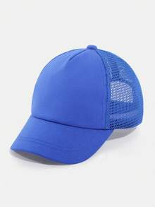 1pc Kids' Solid Color Baseball Cap With Ear Flaps, Adjustable Mesh Sun Hat For Toddler Boys, Suitable For Outdoor, Beach, Daily Use - Royal Blue - View 9
