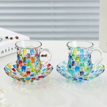 Insulated Cups & Mugs - Colorful Woven Coffee Mug (with Saucer) - View 4