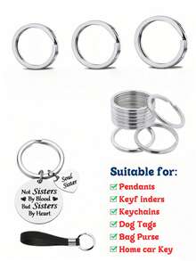 Fashionable Charm Keychain, Flat Double-Layer Glossy Keychain, Exquisite Keychain Set, Suitable For DIY Keychain, Car Keychain, Bag Pendant, Craft Making, Holiday Gifts, Easter Gifts, Charming Jewelry Making Material - Multicolor - View 1