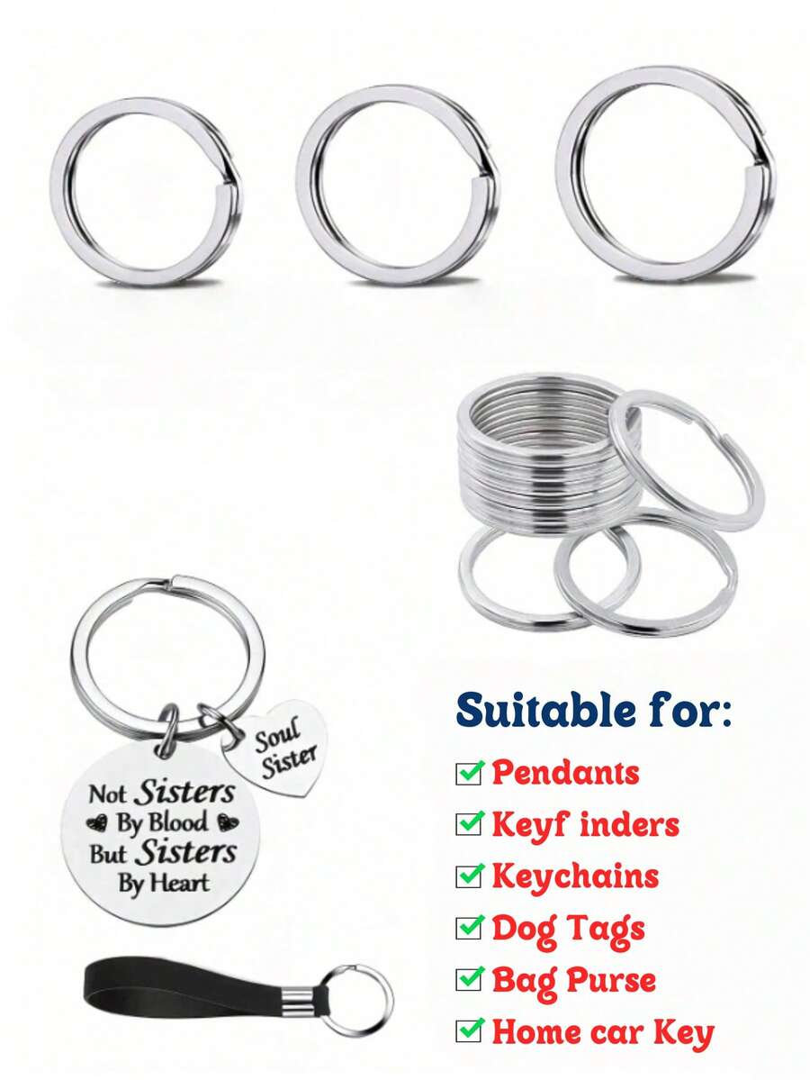 Fashionable Charm Keychain, Flat Double-Layer Glossy Keychain, Exquisite Keychain Set, Suitable For DIY Keychain, Car Keychain, Bag Pendant, Craft Making, Holiday Gifts, Easter Gifts, Charming Jewelry Making Material - Multicolor - View 1