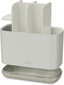 Easy-Store Compact Toothbrush Holder Caddy, Bathroom Storage Organizer, Grey/White, Regular Size - 米白色 - 查看 6