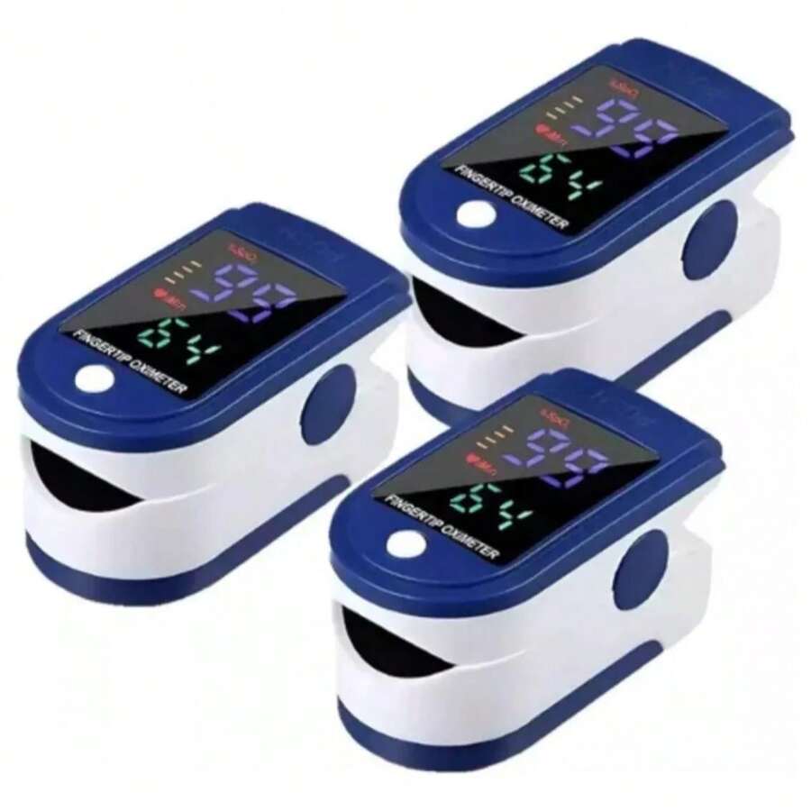3 Digital Finger Pulse Oximeters - Blue - View 1