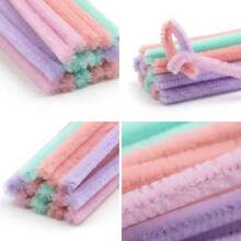 300/600/620 Pcs Pipe Cleaners, Colorful Fuzzy Chenille Stems, 6 Colors Pipe Cleaners Bulk, Pipe Cleaners Craft, Chenille Stems For DIY Flower Making Kit, DIY Craft Supplies For Projects - Multicolor - View 8