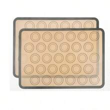 1pc Macaron Silicone Baking Mat - Non-Stick Silicone Macaron Baking Mat/Pastry Cookie Liner (Reusable/Half Sheet), Perfect Baking Set For Macarons, Pastries, Cakes And Breads, Household Kitchen Essential - View 2