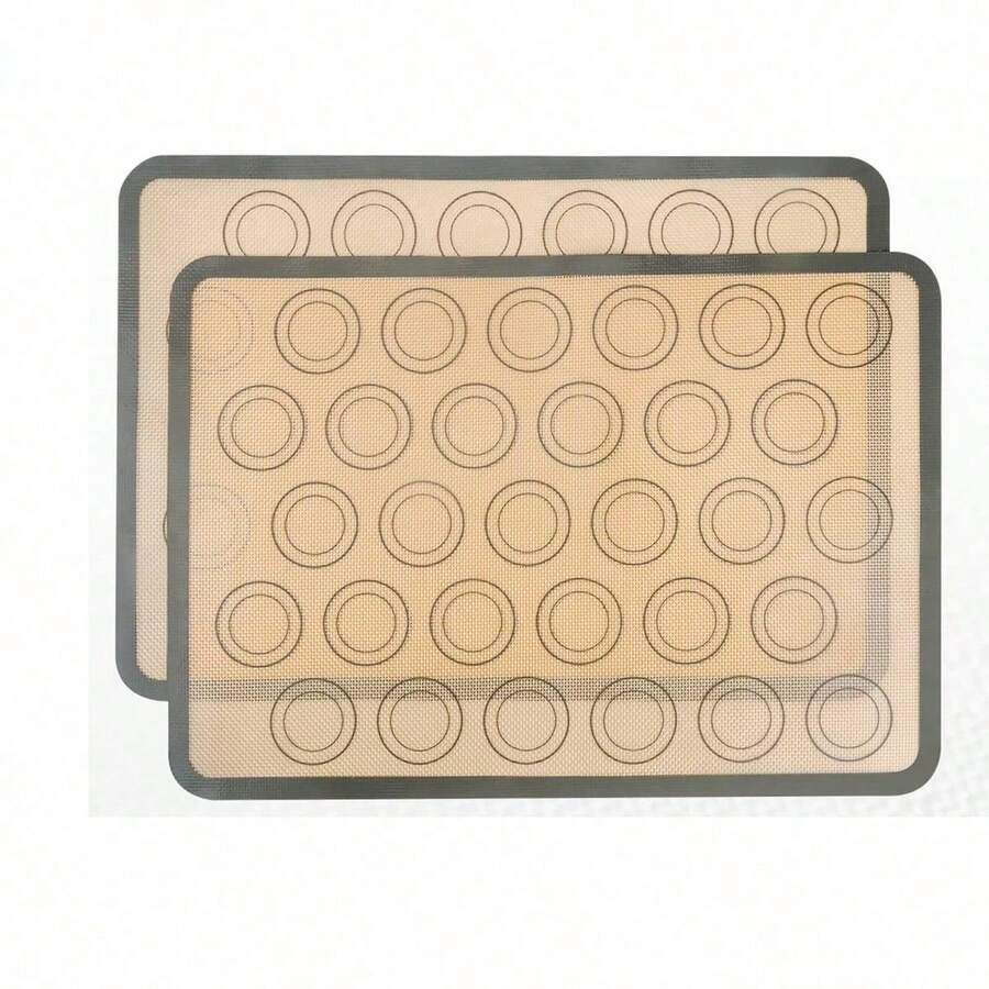 1pc Macaron Silicone Baking Mat - Non-Stick Silicone Macaron Baking Mat/Pastry Cookie Liner (Reusable/Half Sheet), Perfect Baking Set For Macarons, Pastries, Cakes And Breads, Household Kitchen Essential