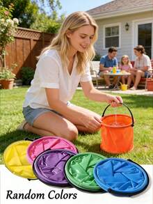 Faltbarer PVC-Eimer, langanhaltend und tragbar, geeignet für Strand, Camping, Picknick, Angeln, Malen, Outdoor-Aktivitäten - Gartenfest, gestufter Pinselwasch-Eimer, nicht gestufter Pinselwasch-Eimer, faltbarer, teleskopischer, gestufter Pinselwasch-Eimer Essentiell - mehrfarbig - Übersicht 2