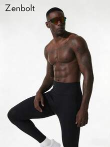 ZULIZ Zenbolt 男士高腰运动紧身裤 - 不透光、透气压缩裤，适合跑步、健身和训练 - 黑色 - 查看 2