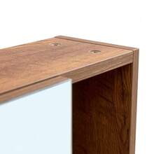 Walnut-Colored Bathroom Cabinet Made Of MDF, With Mirror And Open Shelves – Practical Bathroom Mirror Cabinet - A - 查看 8