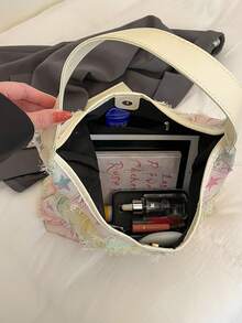 2026 时尚休闲个性化渐变星形牛仔斜挎方包 女士 - 白色 - 查看 7