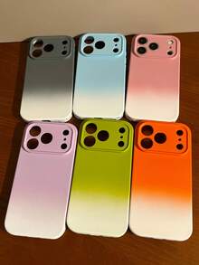 Gradient Candy Color Plaid Frame Phone Case Compatible With IPhone 17 Pro Max 17Pro 17 16 15 14 Plus 13 Pro Max Ombre Skin Feel Soft Matte Back Cover - Pink - View 5