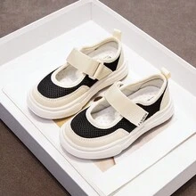 Cute & Fashionable Children Flat Bottom Sneakers, Suitable For All Seasons, Toddler First Walking Shoes, Closed Toe - Black - View 5